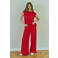 FREEQUENT high waist casual broek rood