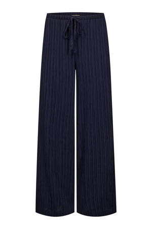 high waist casual broek donkerblauw