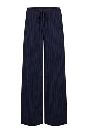 high waist casual broek donkerblauw