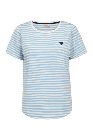 gestreept T-shirt lichtblauw