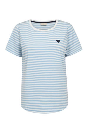 gestreept T-shirt lichtblauw