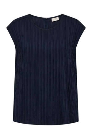 top met textuur donkerblauw