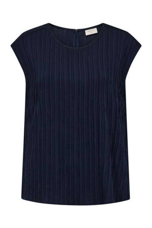 top met textuur donkerblauw
