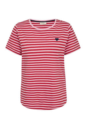 gestreept T-shirt rood