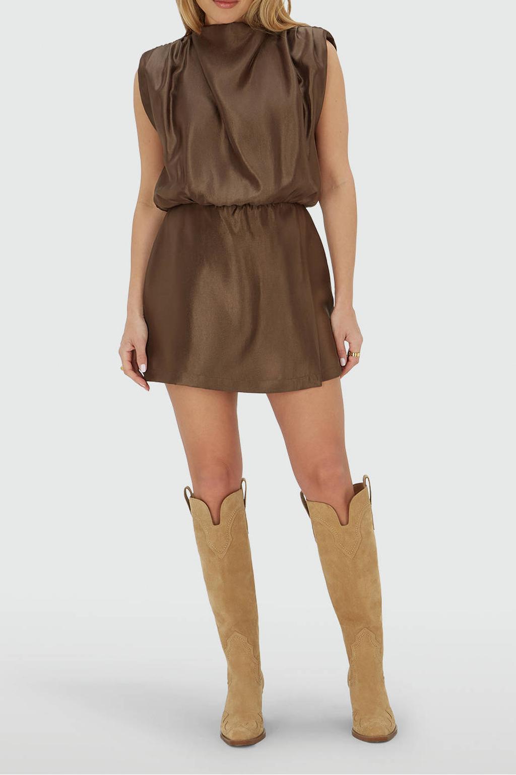 JOSH V playsuit donkerbruin
