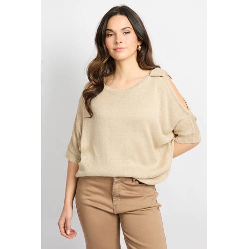 CS the Label pullover beige gebreid afbeelding