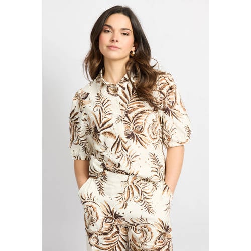 CS the Label gebloemde blouse bruin afbeelding