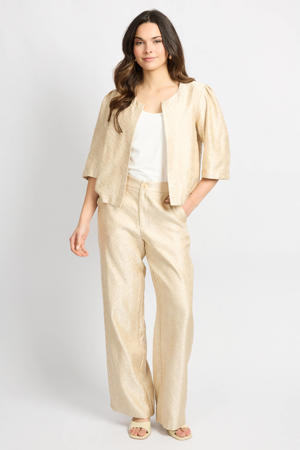 regular waist broek ecru met glitter