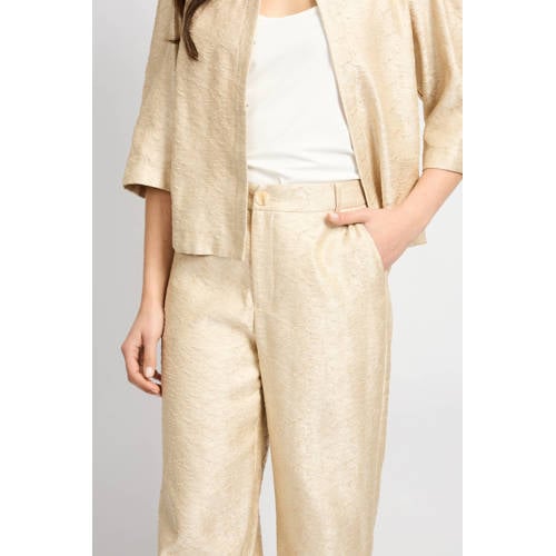 CS the Label regular waist broek ecru met glitter afbeelding