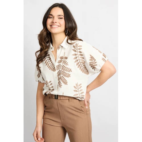 CS the Label gebloemde blouse ecru afbeelding