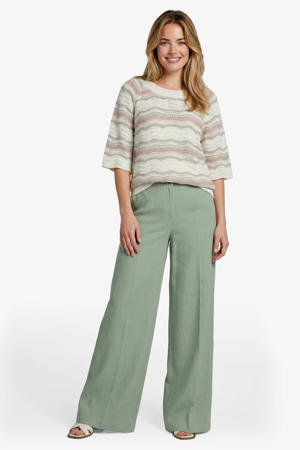 gestreepte pullover lichtroze gebreid