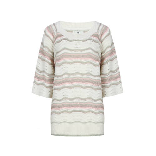 CS the Label gestreepte pullover lichtroze gebreid afbeelding