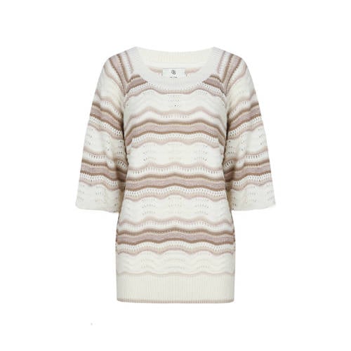 CS the Label gestreepte pullover bruin gebreid afbeelding