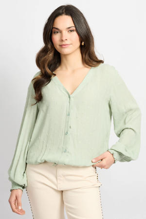 blouse mintgroen met lurex