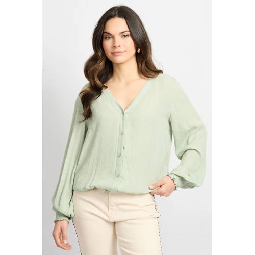 CS the Label blouse mintgroen met lurex afbeelding