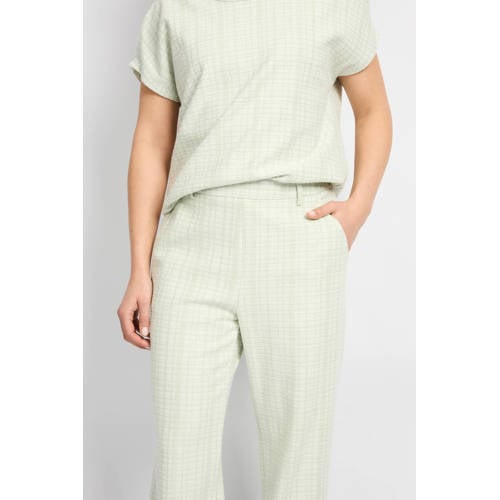 CS the Label straight regular waist broek mintgroen met lurex afbeelding