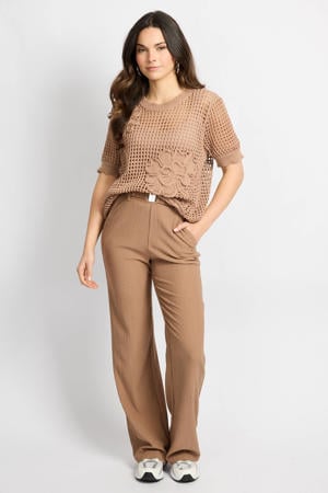 regular waist broek bruin