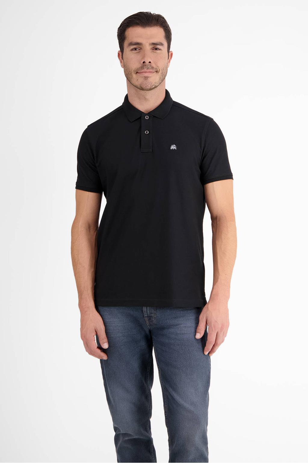 LERROS regular polo zwart