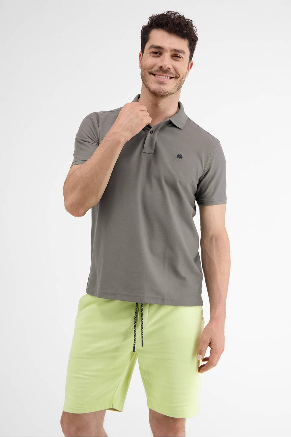 LERROS regular polo grijs