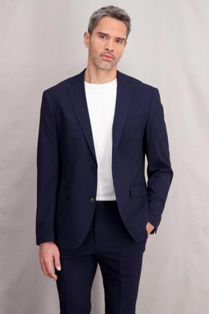 colbert met wol donkerblauw