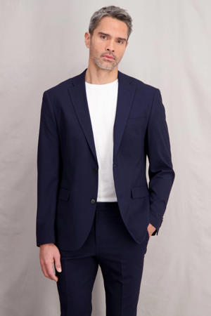 colbert met wol donkerblauw