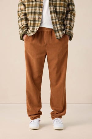 corduroy regular casual broek bruin