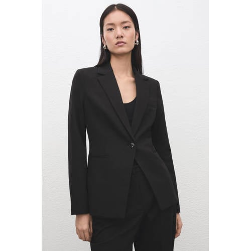 Mango regular blazer zwart afbeelding