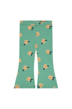flared gebloemde legging groen
