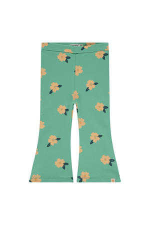 flared gebloemde legging groen