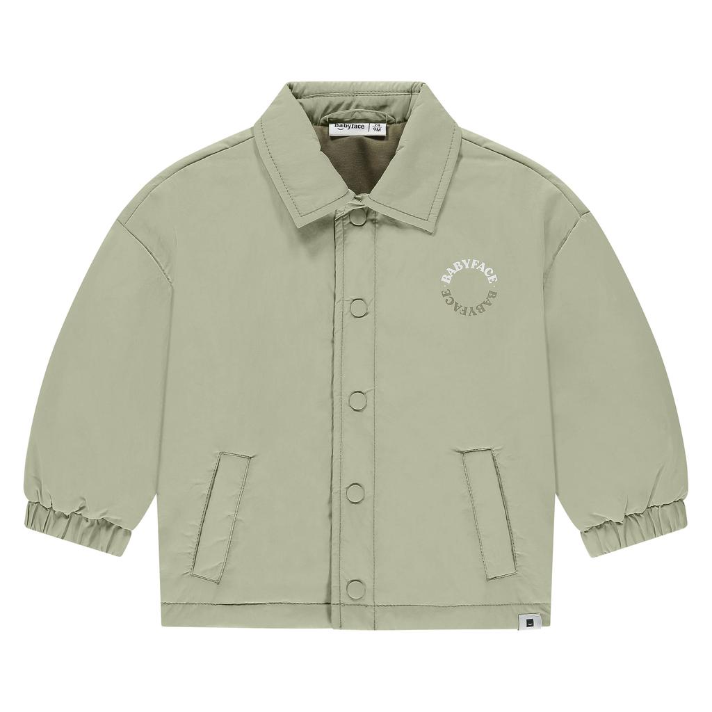 Groene jongens Babyface zomerjas van polyamide met effen, lange mouwen, klassieke kraag en drukknoopsluiting
