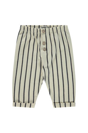 gestreepte casual broek ecru