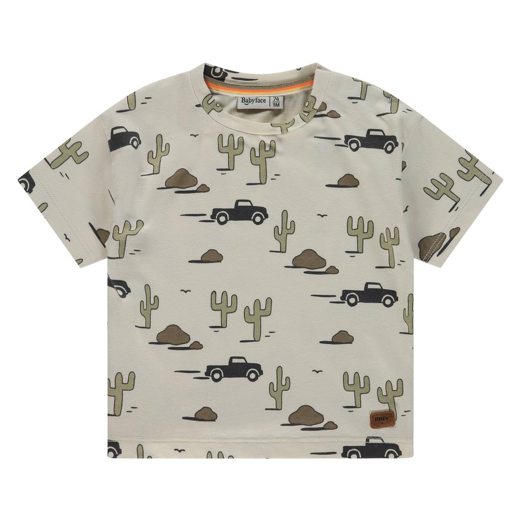 Ecru jongens Babyface T-shirt van katoen met korte mouwen en ronde hals