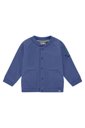 sweatvest met backprint donkerblauw