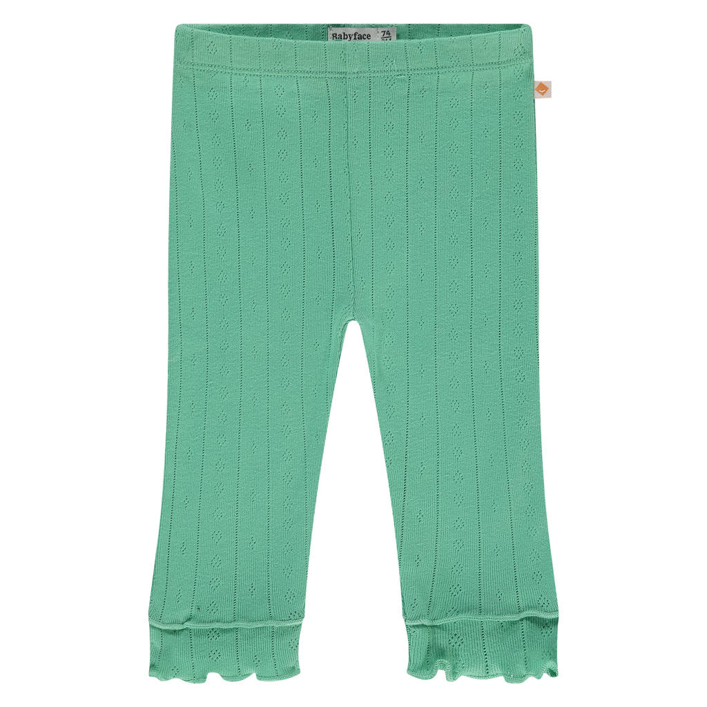 Groene meisjes Babyface legging van katoen met elastische tailleband en effen