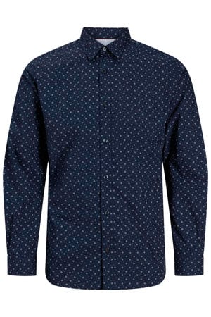 slim casual overhemd donkerblauw