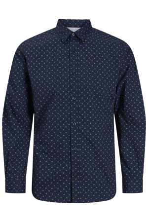 slim casual overhemd donkerblauw