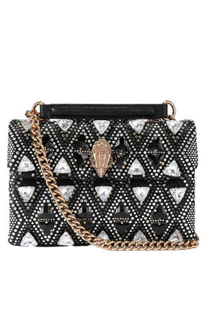 schoudertas Kensington Jewel met strass zwart