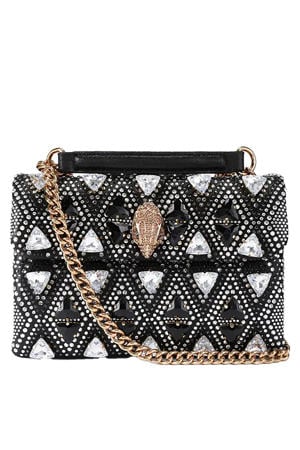 schoudertas Kensington Jewel met strass zwart