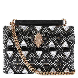schoudertas Kensington Jewel met strass zwart