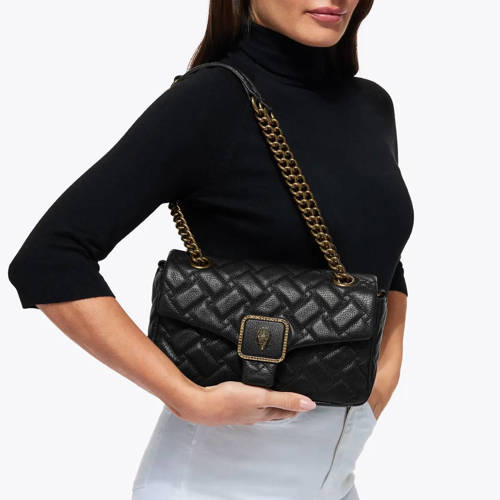Kurt Geiger leren schoudertas Pimlico zwart afbeelding
