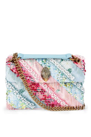 crossbody tas Kensington met pailletten blauw/roze