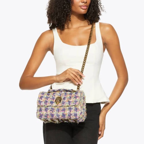 Kurt Geiger tweed crossbody tas Kensington multi afbeelding