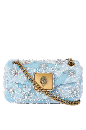 schoudertas Mini Pimlico met pailletten lichtblauw