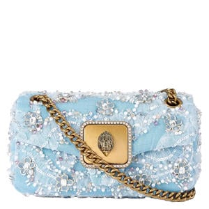 schoudertas Mini Pimlico met pailletten lichtblauw