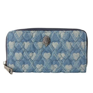 denim portemonnee Kensington met hartjes blauw