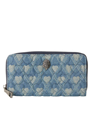 denim portemonnee Kensington met hartjes blauw