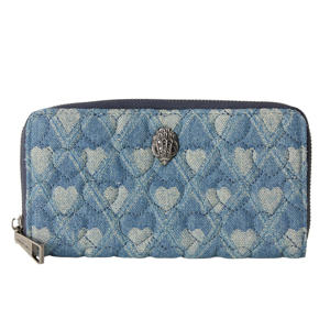 denim portemonnee Kensington met hartjes blauw