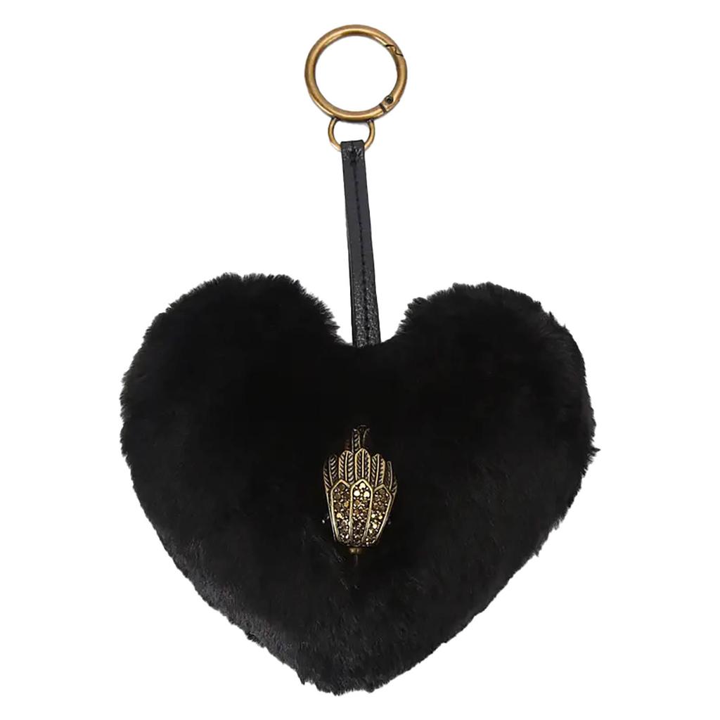 Kurt Geiger sleutelhanger Heart Fur Charm zwart