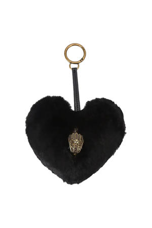 sleutelhanger Heart Fur Charm zwart