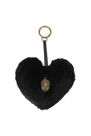 sleutelhanger Heart Fur Charm zwart